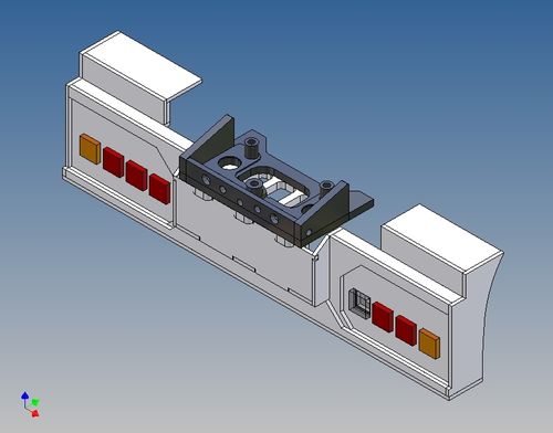 Heckstoßstange für TAMIYA LKW 1:14 für 2x4 LEGO 3mm LEDs