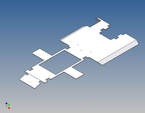 Rahmenabdeckung für TAMIYA Scania 3-Achser M1:14 mit Sattelplattenausschnitt für orig. Seitenverklei