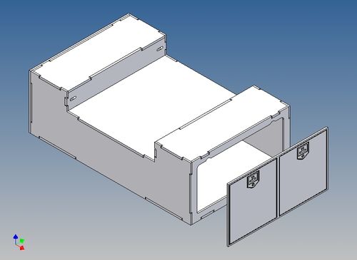Staubox mit Steckdeckel passend für Carson Trailerrahmen M1:14 L=110mm, B=180mm
