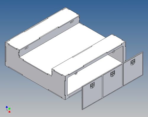 Staubox mit Steckdeckel passend für Carson Trailerrahmen M1:14 L=180mm, B=180mm