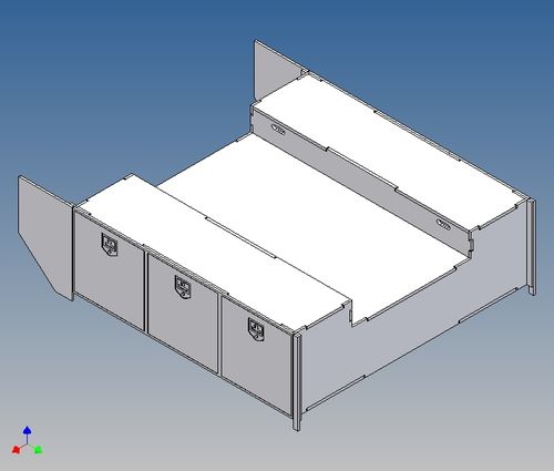 Staubox mit Steckdeckel passend für Carson Trailerrahmen M1:14 L=180mm, B=194mm